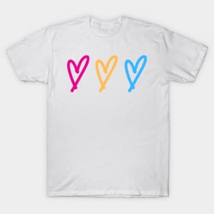 pansexual flag hearts T-Shirt